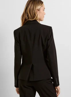 Cropped single-button stretch blazer