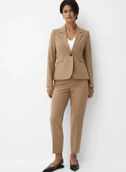 Cropped single-button stretch blazer
