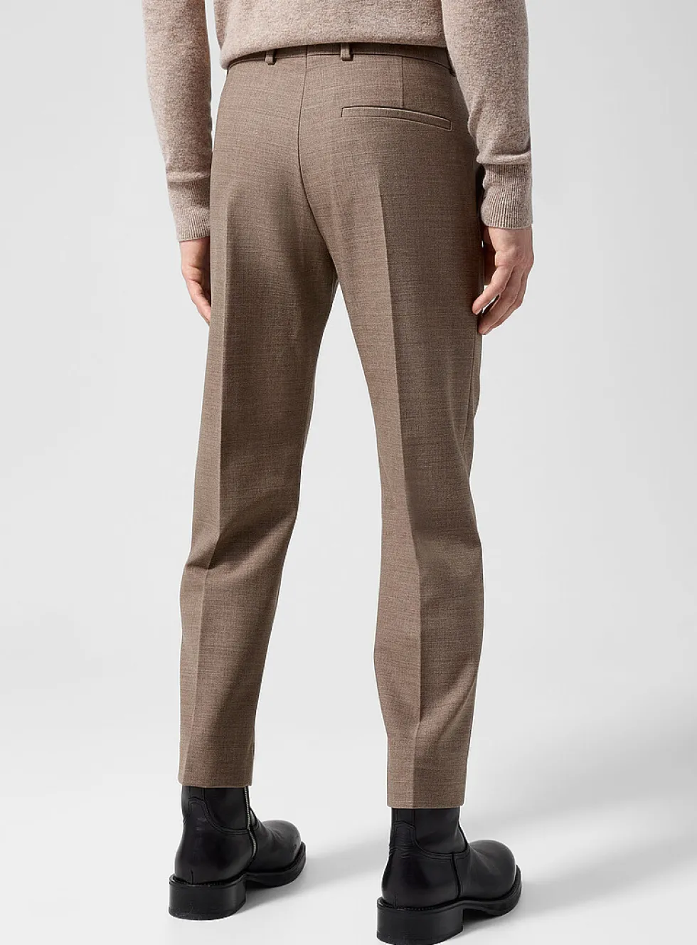 Cropped stretch wool pant