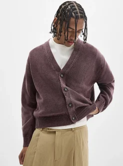Cropped washed cardigan