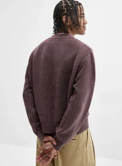 Cropped washed cardigan