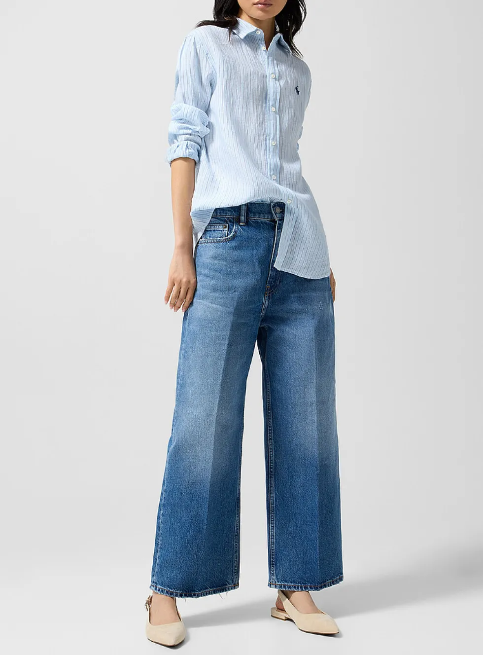Cropped wide-leg jean