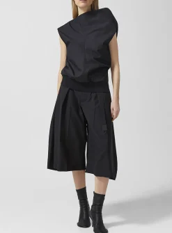 Cropped wide-leg wool pant