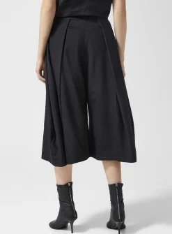 Cropped wide-leg wool pant