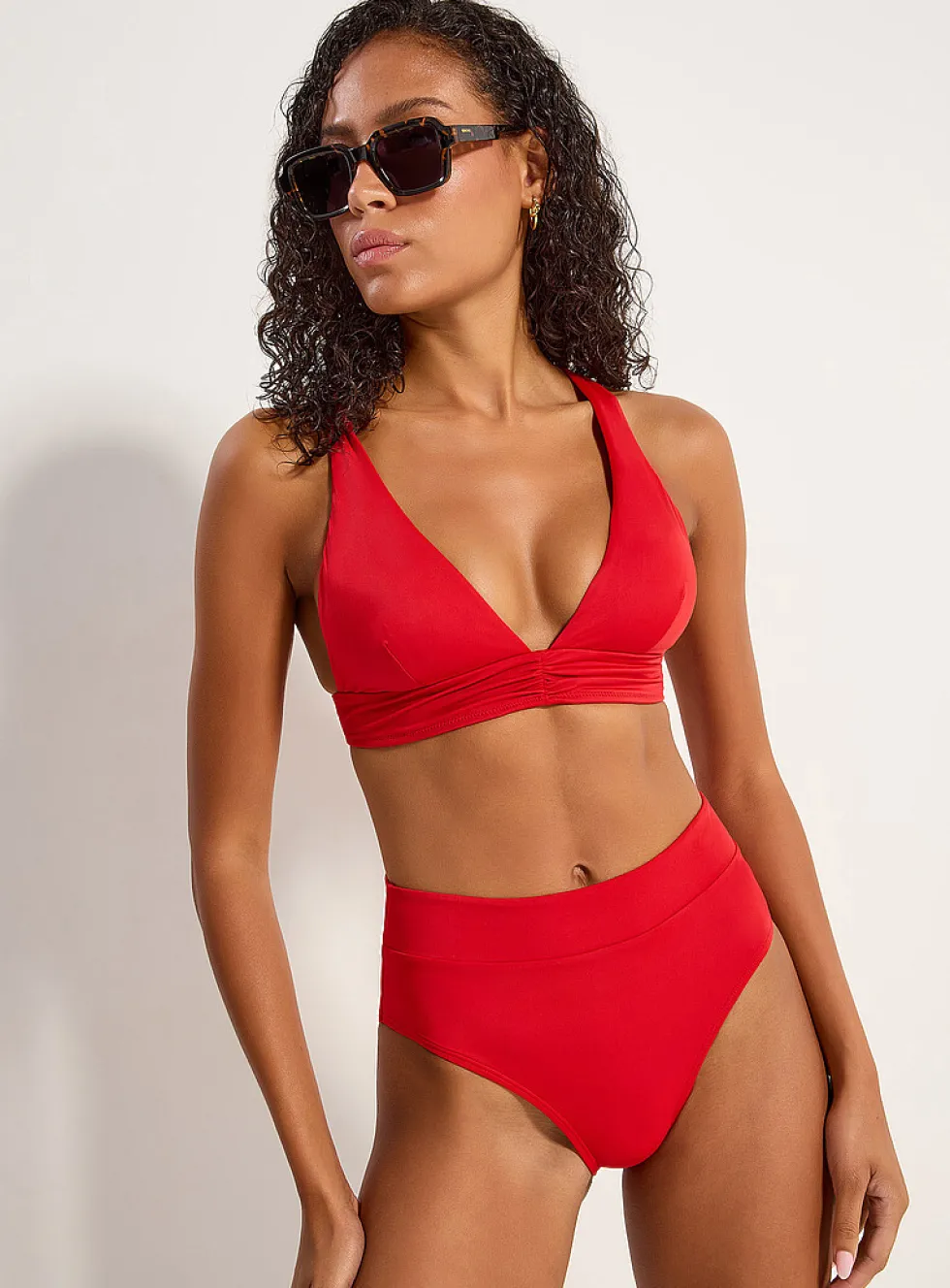 Cross strap triangle bralette