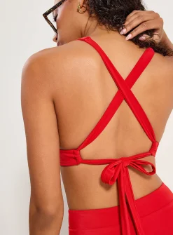 Cross strap triangle bralette