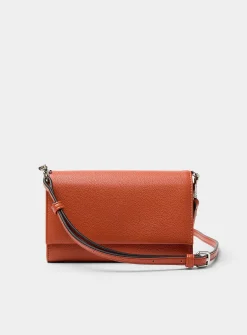 Crossbody pebbled bifold wallet