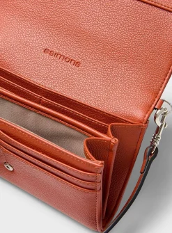Crossbody pebbled bifold wallet