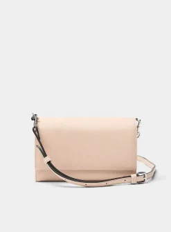 Crossbody pebbled bifold wallet