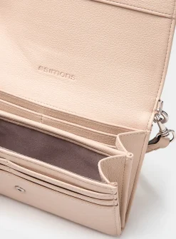 Crossbody pebbled bifold wallet