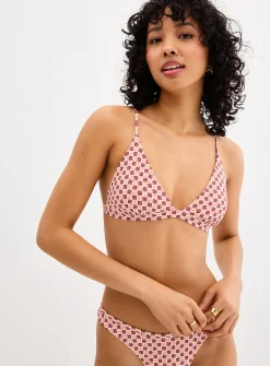 Cross-strap triangle bikini top