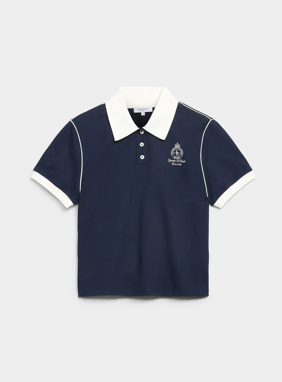 Crown 70's contrasting trim piqué polo shirt