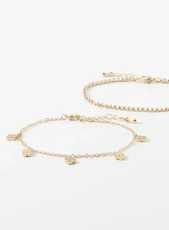 Crystal and clover bracelets