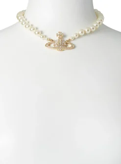 Crystals and pearls orb choker