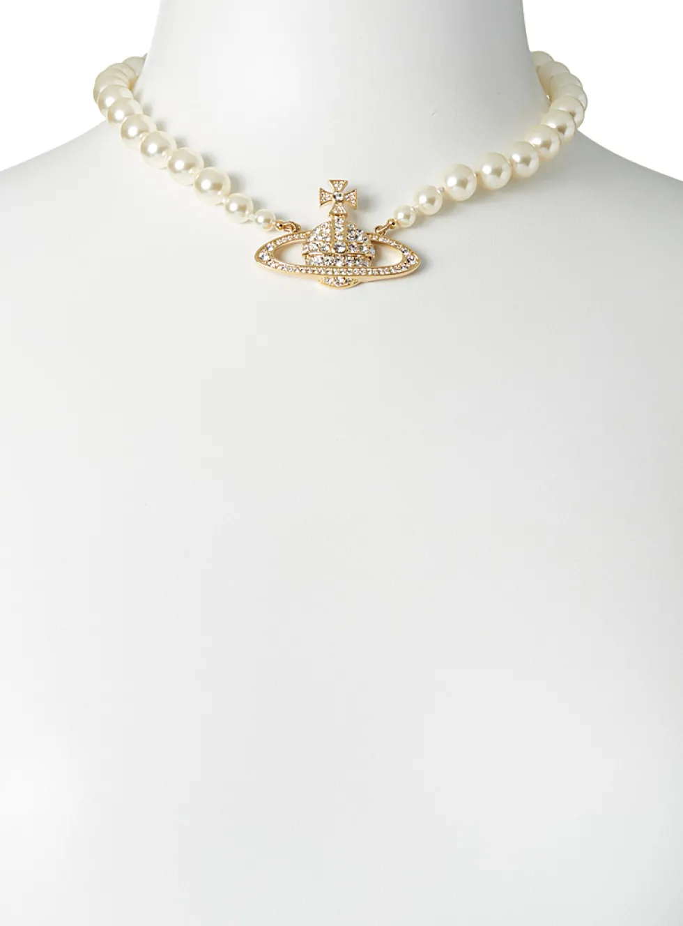 Crystals and pearls orb choker