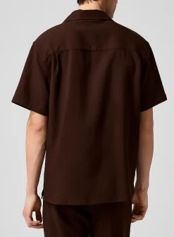 Cuban collar shirt with pockets