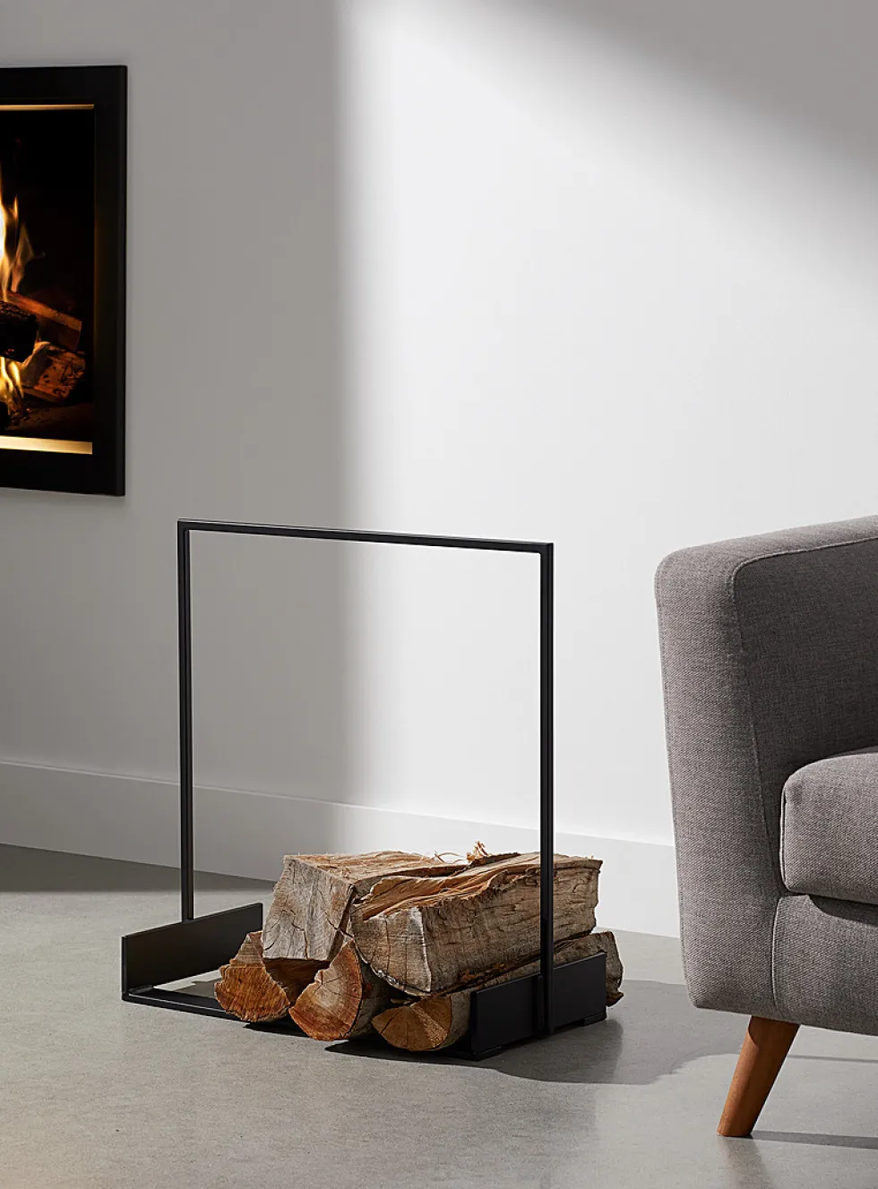 Cube log stand