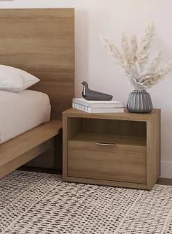 Cubic bedside table with drawer