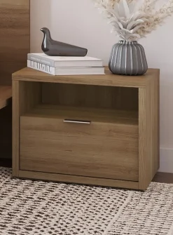 Cubic bedside table with drawer