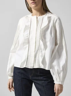 Cubraly sewn pleating blouse