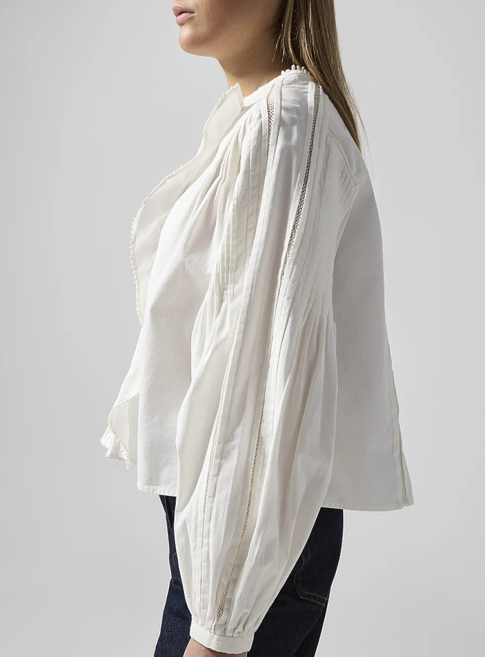Cubraly sewn pleating blouse