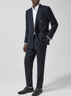 Cuffed textured tapered pant