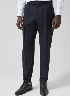 Cuffed textured tapered pant