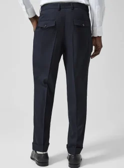 Cuffed textured tapered pant