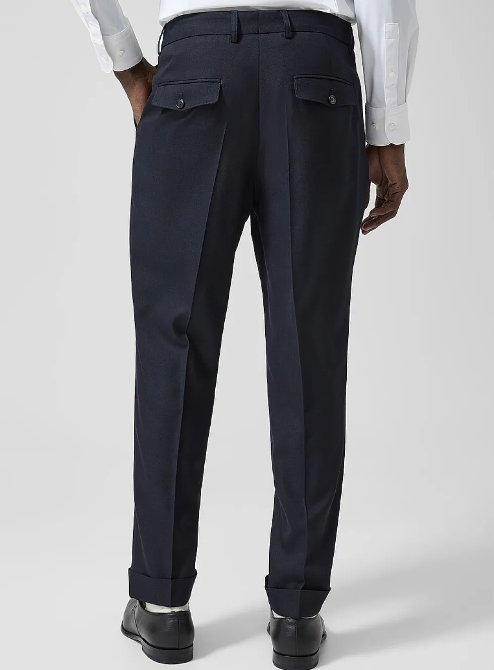 Cuffed textured tapered pant