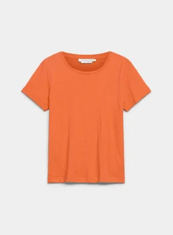 Cuffed-sleeve organic cotton T-shirt