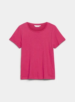 Cuffed-sleeve organic cotton T-shirt