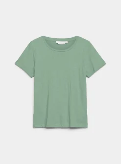 Cuffed-sleeve organic cotton T-shirt