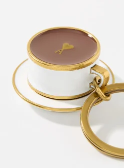 Cup of coffee charm key holder