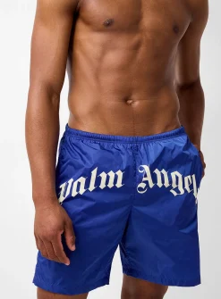 Curved-logo bathing short