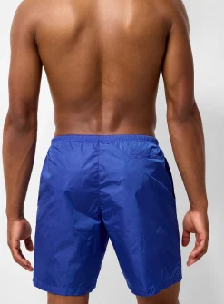 Curved-logo bathing short