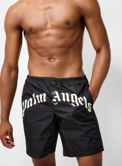 Curved-logo bathing short