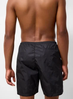 Curved-logo bathing short