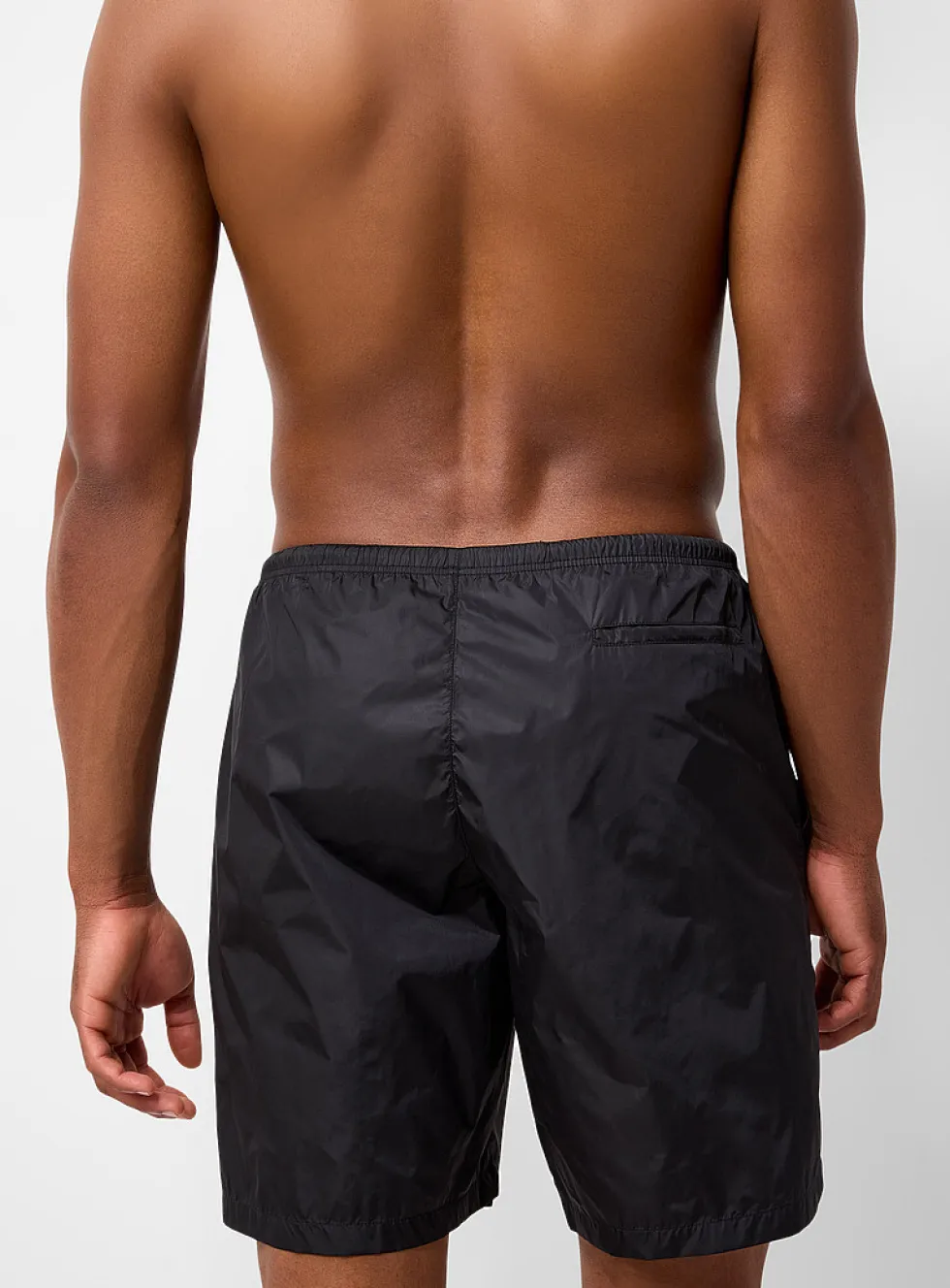 Curved-logo bathing short