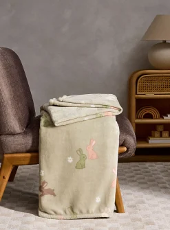 Cute bunnies soft plush throw