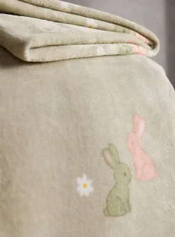 Cute bunnies soft plush throw