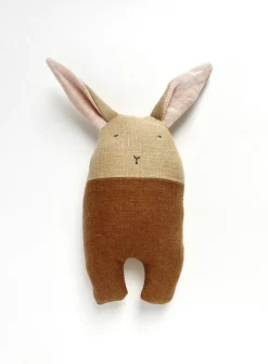 Cute rabbit recycled linen rattle