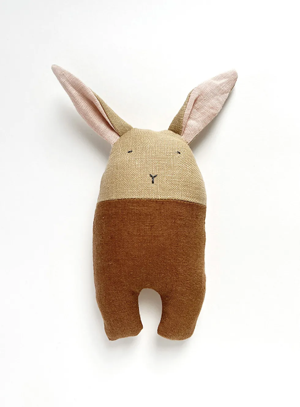 Cute rabbit recycled linen rattle