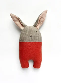Cute rabbit recycled linen rattle