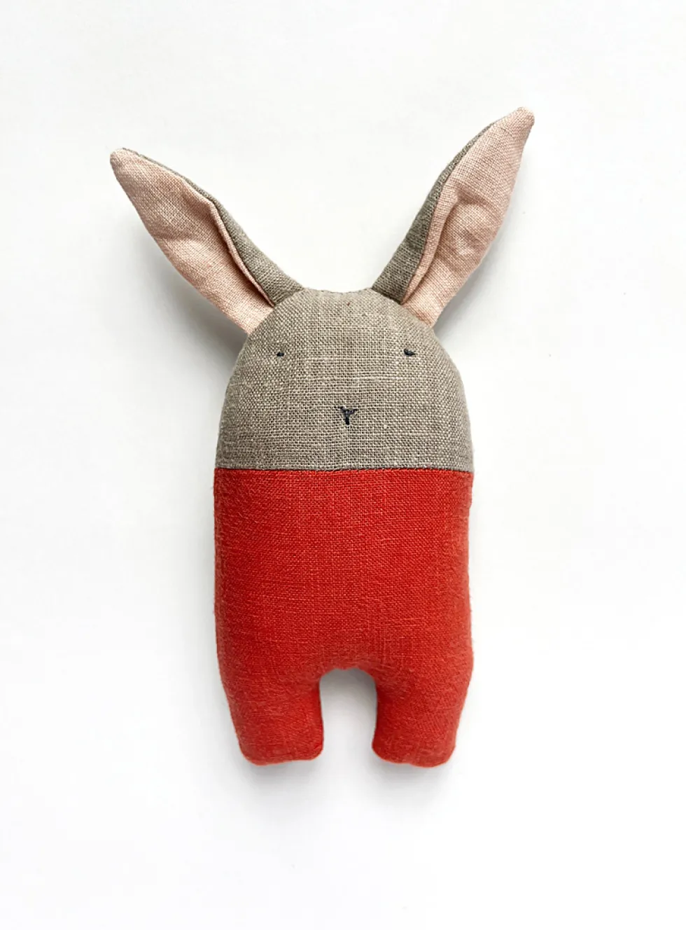 Cute rabbit recycled linen rattle