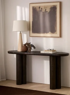 Cylindrical base retro-modern console table