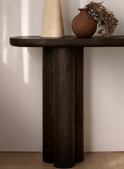 Cylindrical base retro-modern console table