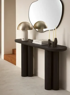 Cylindrical base retro-modern console table