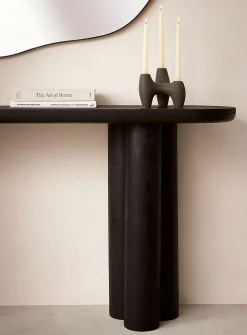 Cylindrical base retro-modern console table