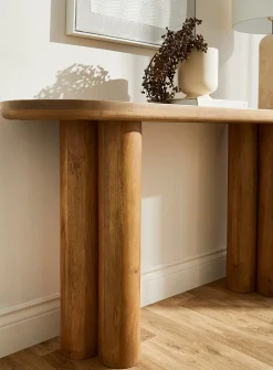 Cylindrical base retro-modern console table