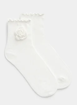 3D accent ankle socks